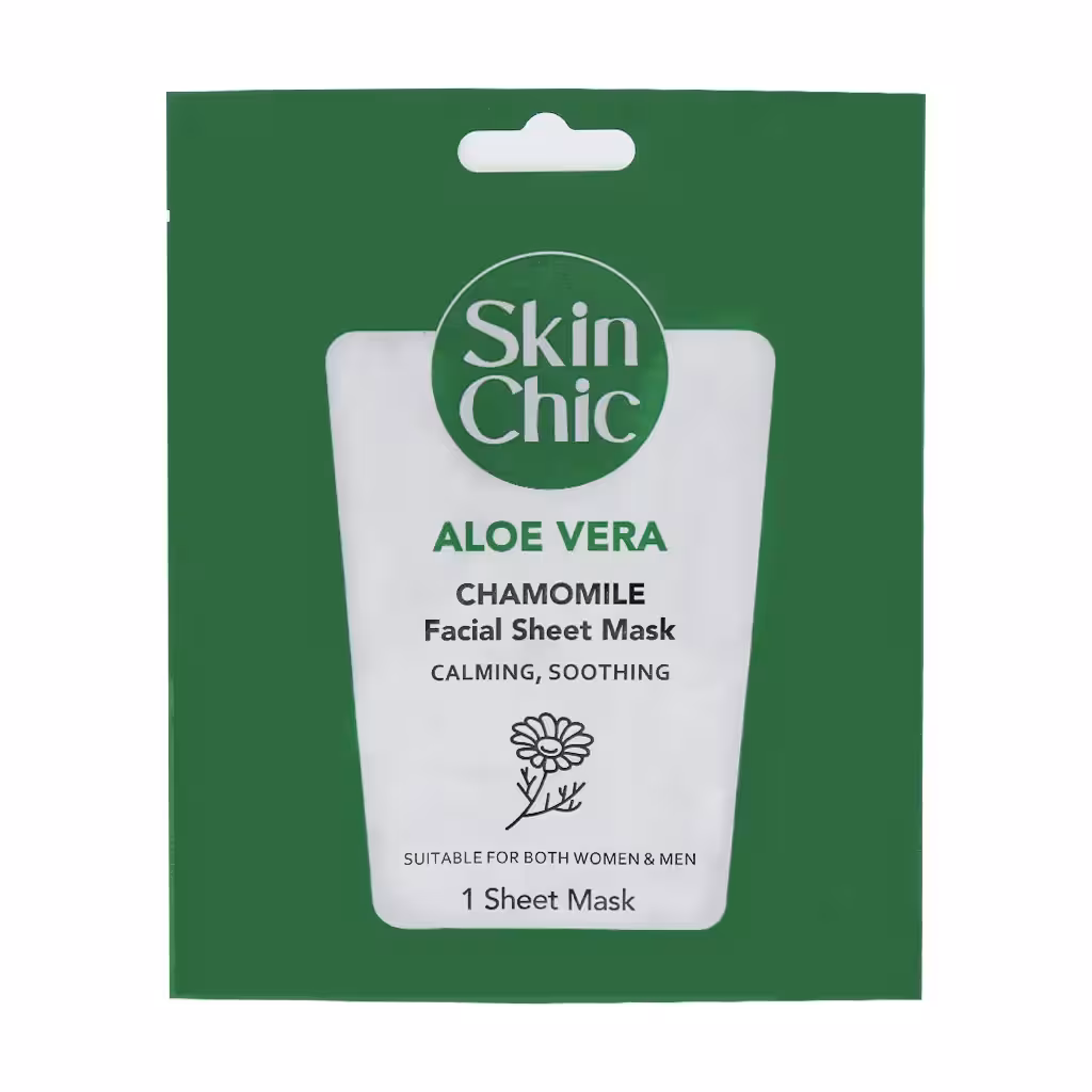 ماسک صورت ورقه ای آلوئه ورا با عصاره بابونه اسکین شیک حجم 18 میلی لیتر Skin Shic