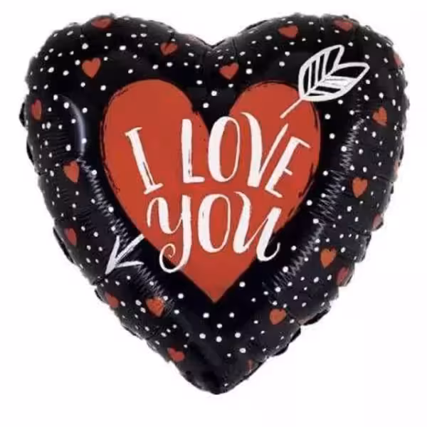 بادکنک فویلی طرح قلب love you