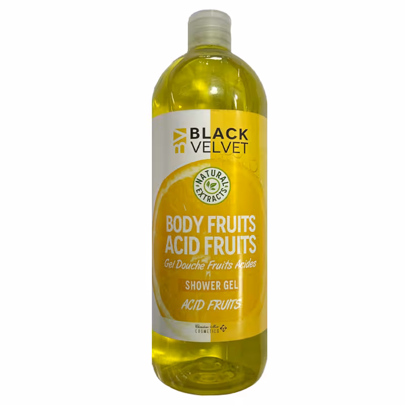 ژل دوش بلک ولوت Black Velvet مدل body fruits acid fruits اصل | حجم 1000 میل