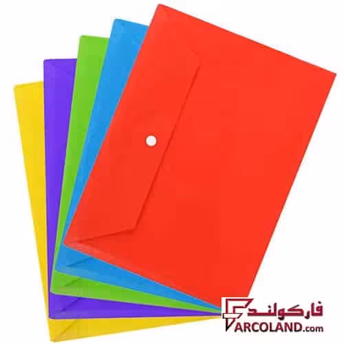 پوشه دکمه دار سایز A5 مدل پلاستیکی | پاکت