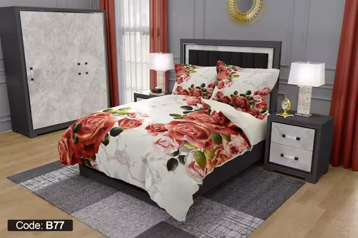 ست 6 تکه روتختی مخمل ضد لک ترک طرح بزرگسال کد 77