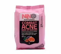 دستمال مرطوب آرایش پاک کن ضدآکنه نینو 27 عددی