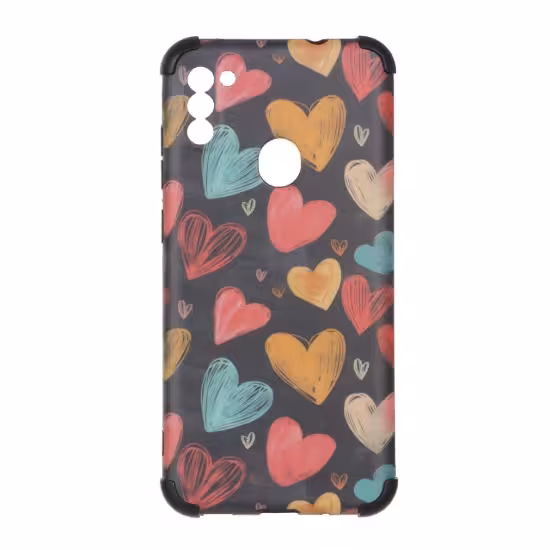 قاب گوشی موبایل مدل طرح دار بامپردار Colorful Hearts