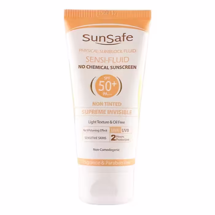 فلوئید ضد آفتاب SPF50  فیزیکال سان سیف مناسب پوست ‌های حساس 50 میلی لیتر