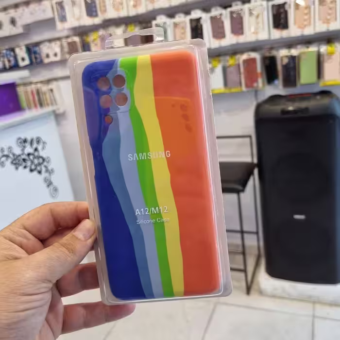 قاب سیلیکونی اورجینال رنگین کمانی Samsung A12 و M12