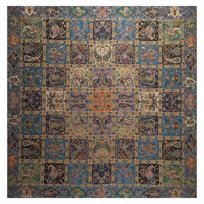 رومیزی مربع ترمه ابریشم کد TRM73