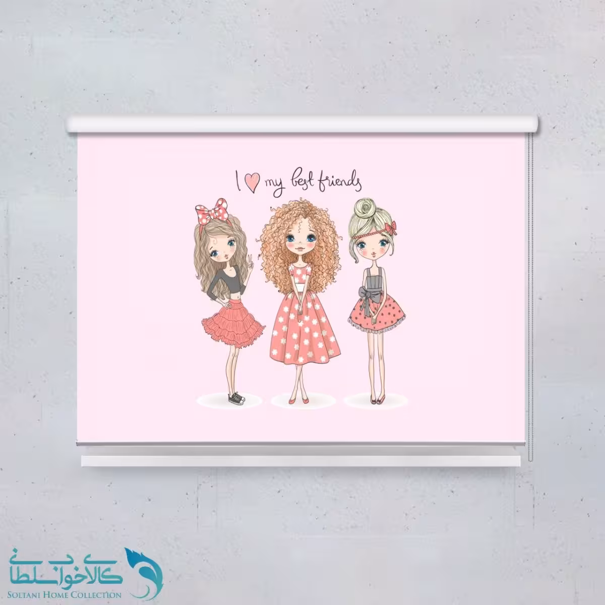 پرده شید اتاق کودک طرح دختر کیوت کد A1735