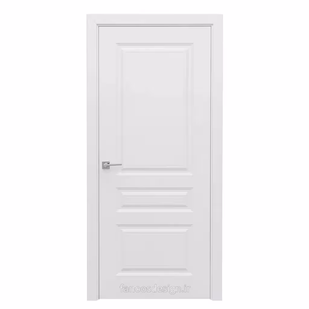 درب اتاق کلاسیک سفید سه‌پنل کد 30601