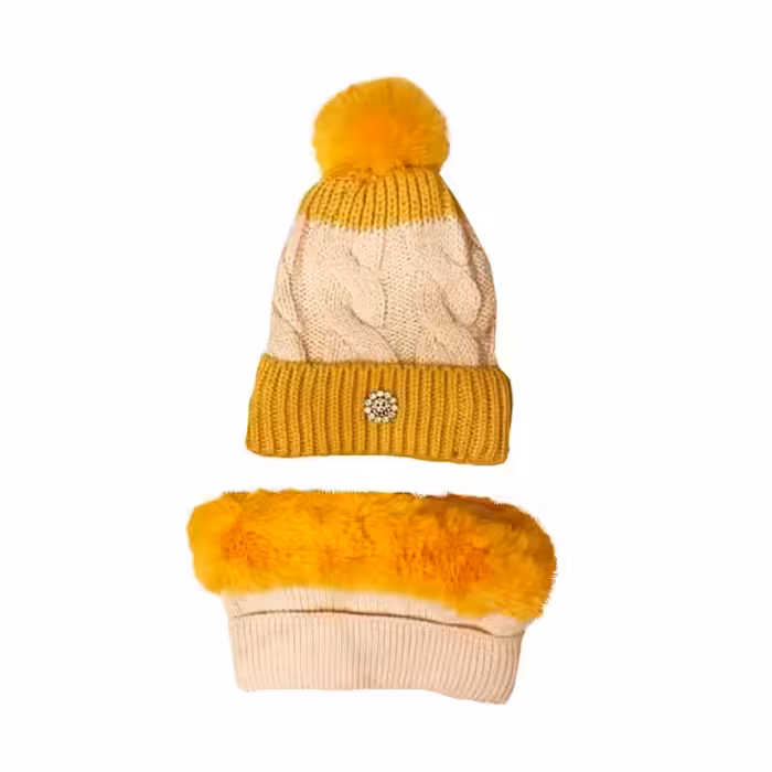 ست کلاه و شال گردن بافتنی زنانه مدل LK4