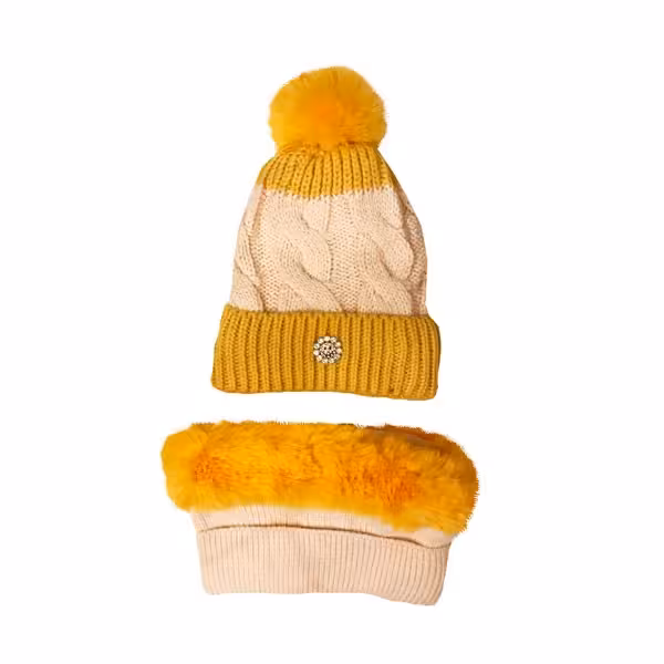 ست کلاه و شال گردن بافتنی زنانه مدل LK4