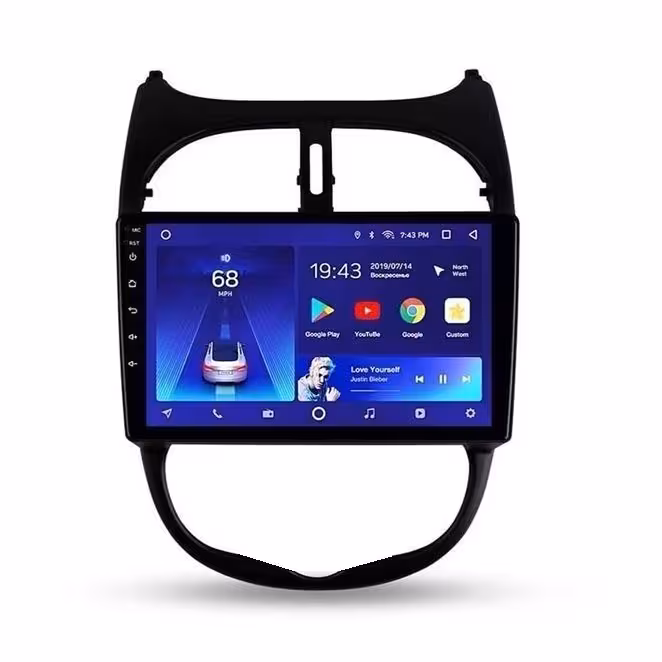 مانیتور اندروید خودرو مدل پژو 206 رام 4 حافظه 64 FHD PRO