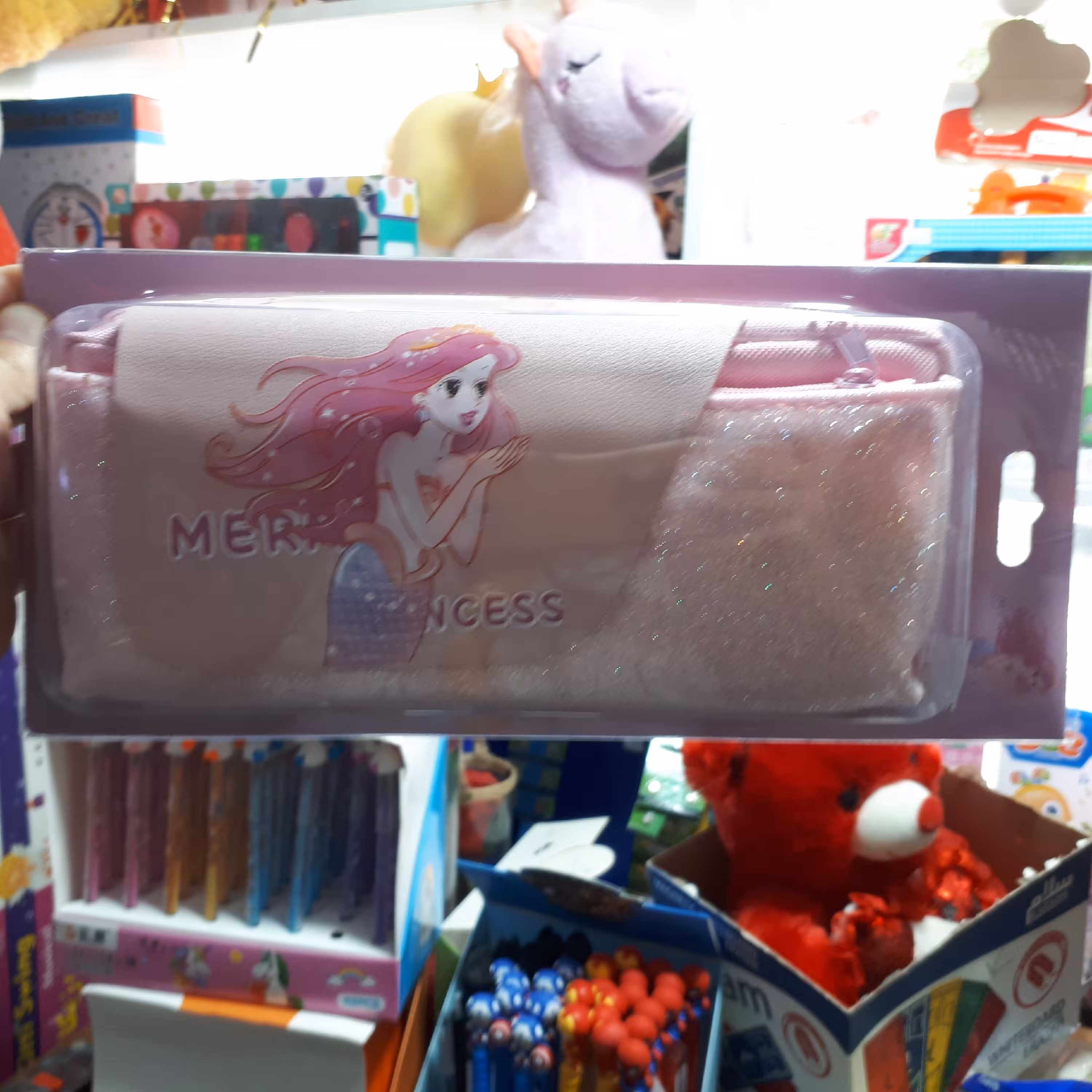 جامدادی طرح پری دریایی در دو رنگ آبی و صورتی 