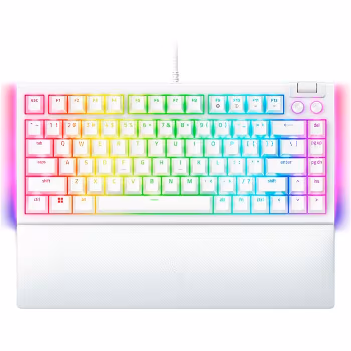 Razer BlackWidow V4 75% Orange Switch White Gaming Keyboard