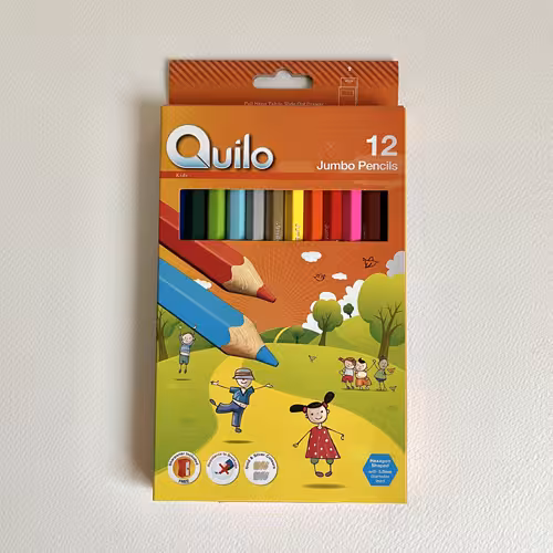 مداد رنگی (12 رنگ) سایز بزرگ Jumbo pencils کوییلو (Quilo)