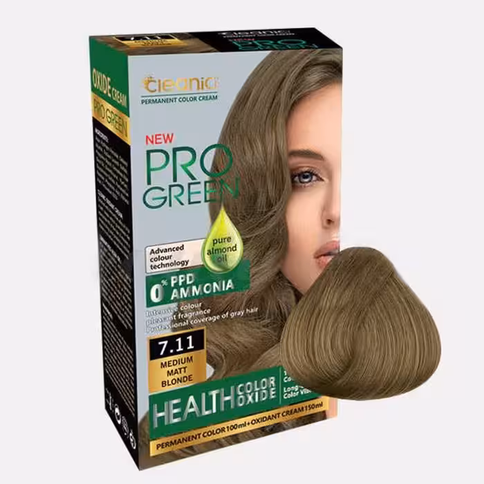 کیت رنگ موی بدون آمونیاک کلینیک کیندی Cleanicشماره7.11