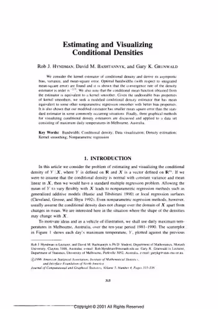 خرید و دانلود نسخه کامل کتاب [Article] Estimating and visualizing conditional densities