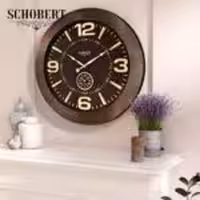 SCHOBERT شوبرت گارنت  ساعت دیواری   قطر 60 طرح چوب  5222-BR
