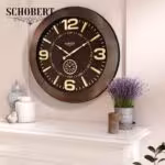 SCHOBERT شوبرت گارنت  ساعت دیواری   قطر 60 طرح چوب  5222-BR