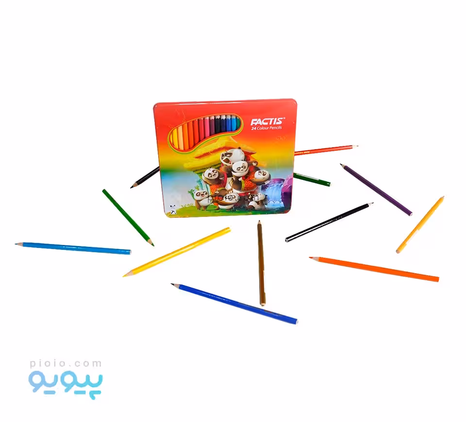 مداد رنگی 24 رنگ فکتیس جعبه فلزی