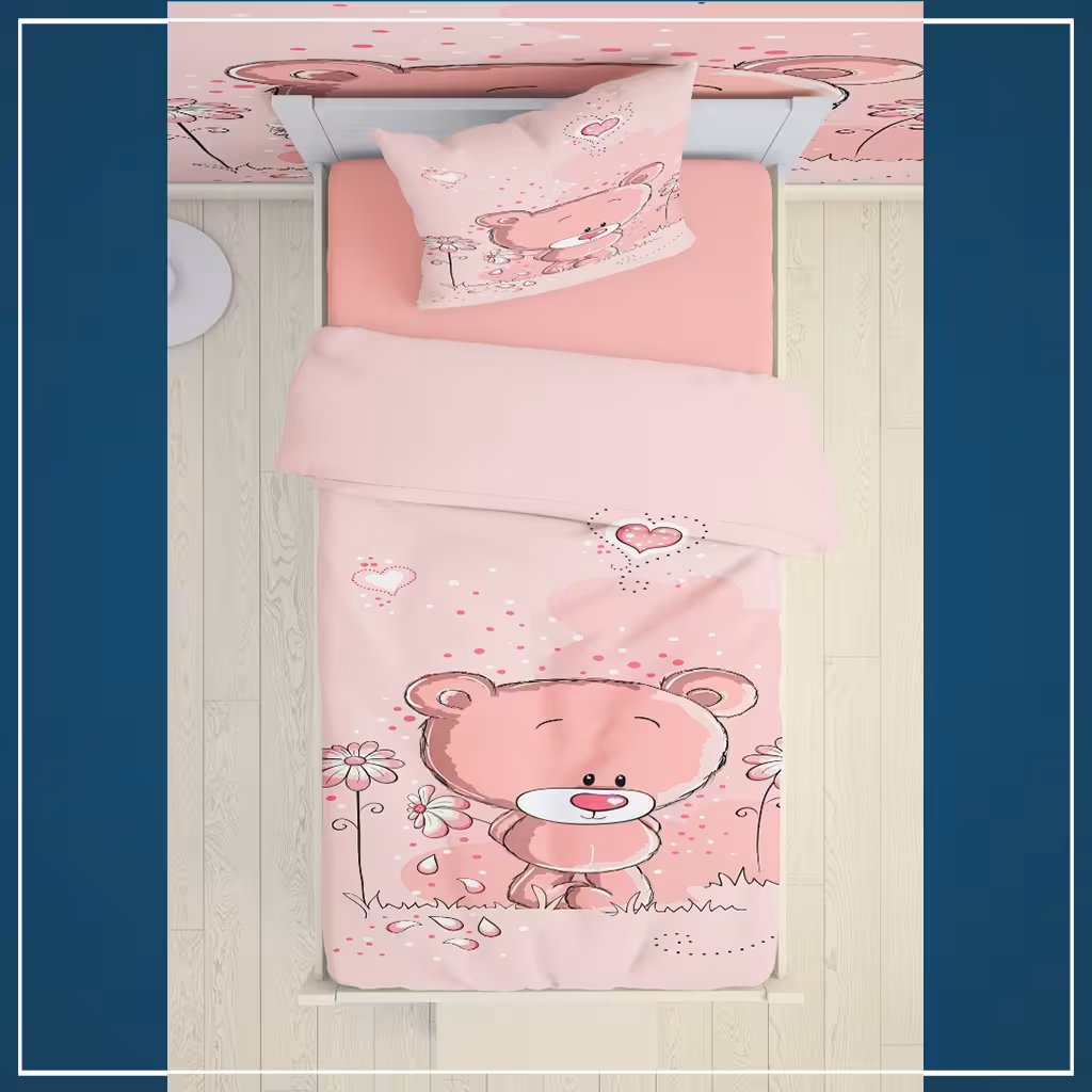 روتختی سه بعدی دخترانه خرس کد 2053