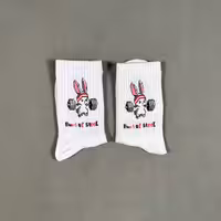 جوراب سفید ساقدار طرح خرگوش کد 3450