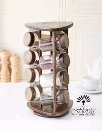 ادویه مثلث 12 تایی شیشه ساده گردون کد GS-1012 فلورا