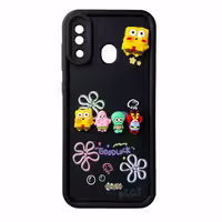 قاب Solid عروسکی طرح خانواده باب اسفنجی مناسب برای Samsung A20-مشکی