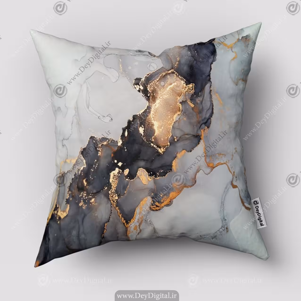 کوسن طرح سنگ مرمر طوسی طلایی SM-14202