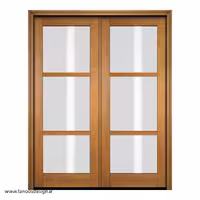 درب شیشه‌ای فریم چوبی مناسب نشیمن کد 1129