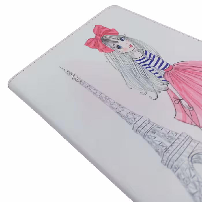 کیف کلاسوری ام ان اف طرح دختر فانتزی و برج ایفل کد M-257 مناسب برای تبلت سامسونگ Galaxy Tab S6 Lite P610 / P615