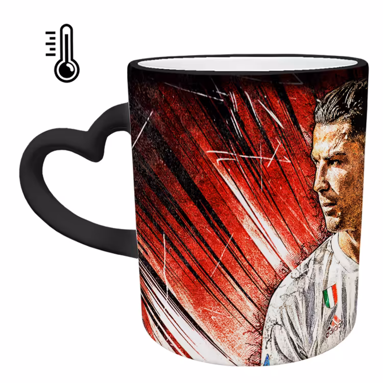 ماگ حرارتی مدل دسته قلبی اکلیلی طرح رونالدو کد 9