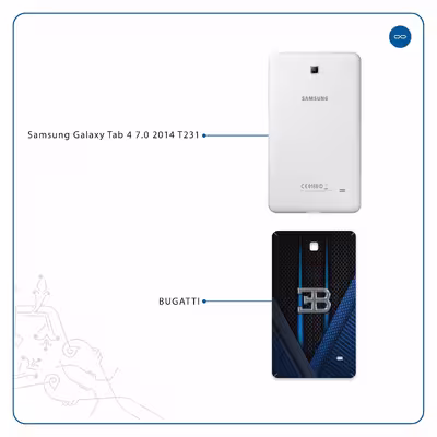 برچسب پوششی ماهوت مدل BUGATTI مناسب برای تبلت سامسونگ Galaxy Tab 4 7.0 2014 T231
