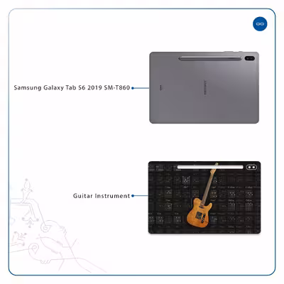 برچسب پوششی ماهوت مدل Guitar-Instrument مناسب برای تبلت سامسونگ Galaxy Tab S6 2019 SM-T860