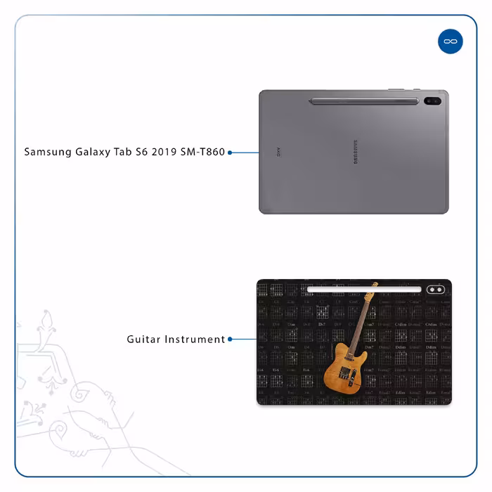 برچسب پوششی ماهوت مدل Guitar-Instrument مناسب برای تبلت سامسونگ Galaxy Tab S6 2019 SM-T860