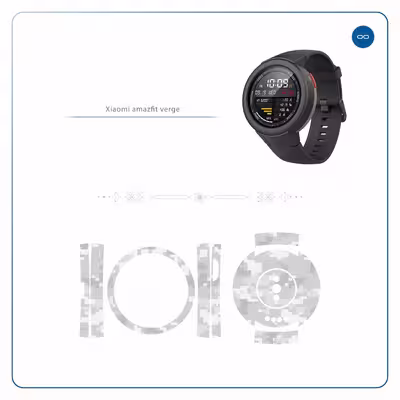 برچسب ماهوت طرح Army Snow Pixel مناسب برای ساعت هوشمند شیایومی Amazfit Verge