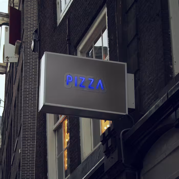 چراغ دیواری نئون دیزاین طرح Pizza-Text_BL