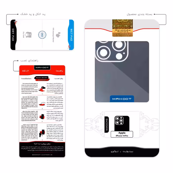 برچسب پوششی ماهوت مدل Hamburger مناسب برای گوشی موبایل اپل iPhone 14 Pro