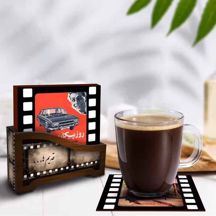 زیر لیوانی لوکسینو مدل تبلیغات قدیمی مجموعه 6 عددی