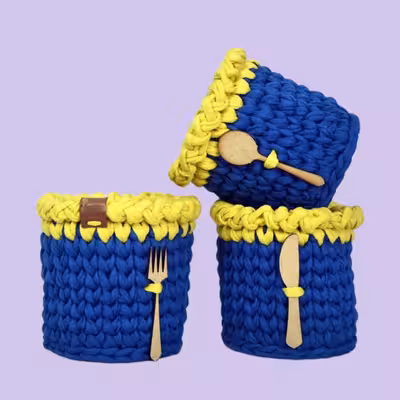 سبد قلاب بافی تریکو کد 1222 مجموعه 3 عددی