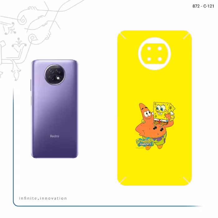 برچسب پوششی ماهوت مدل SpongeBob SquarePants مناسب برای گوشی موبایل شیائومی Redmi Note 9T