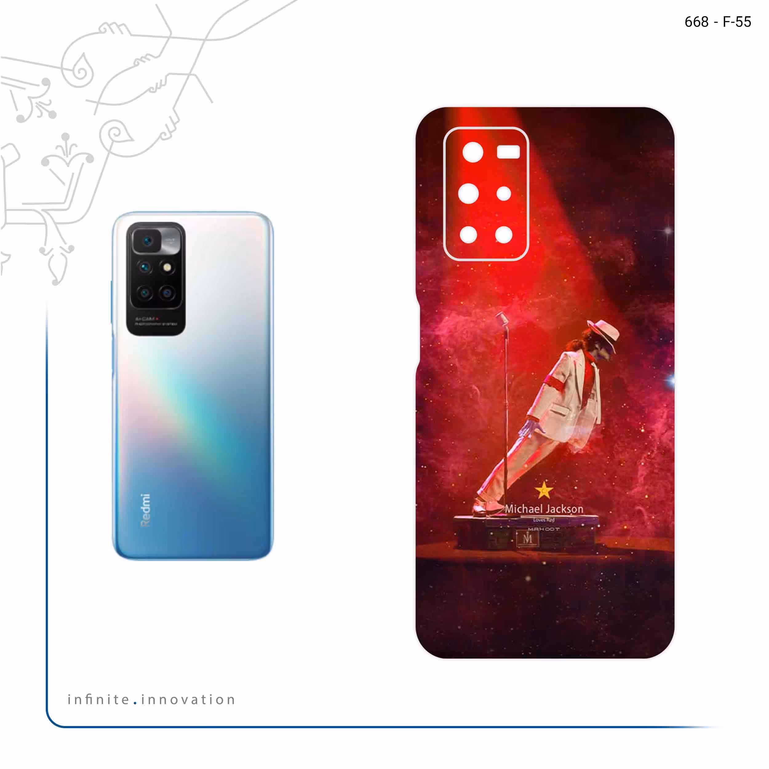 برچسب پوششی ماهوت مدل Michael Jackson مناسب برای گوشی موبایل شیائومی Redmi Note 11 4G