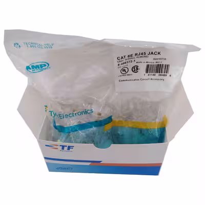 سوکت شبکه CAT6E امپ مدل JN16E بسته 100 عددی