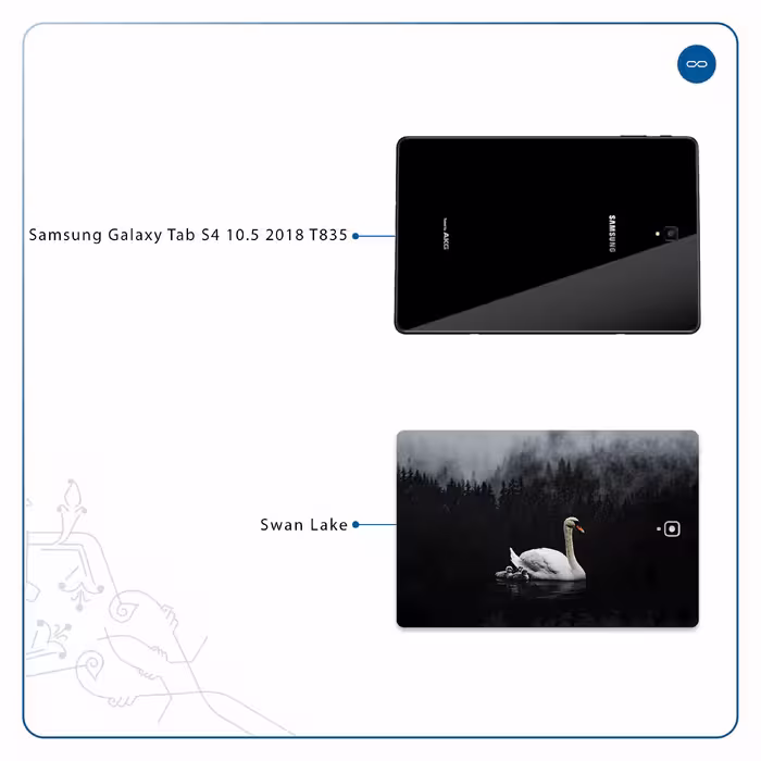 برچسب پوششی ماهوت مدل Swan Lake مناسب برای تبلت سامسونگ Galaxy Tab S4 10.5 2018 T835