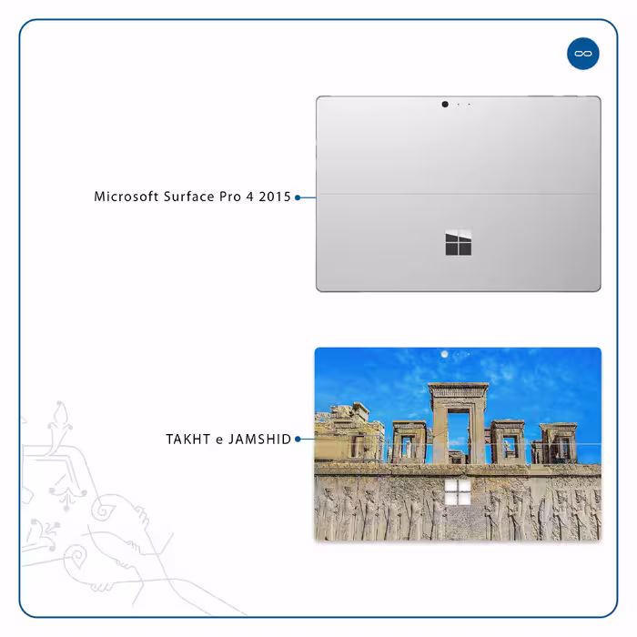 برچسب پوششی ماهوت مدل TAKHT-e-JAMSHID مناسب برای تبلت مایکروسافت Surface Pro 4 2015