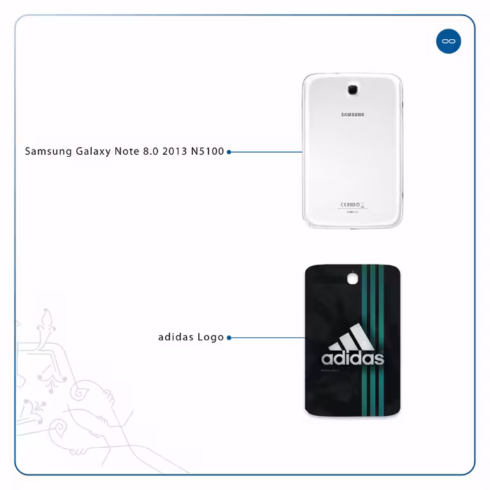 برچسب پوششی ماهوت مدل adidas-Logo مناسب برای تبلت سامسونگ Galaxy Note 8.0 2013 N5100