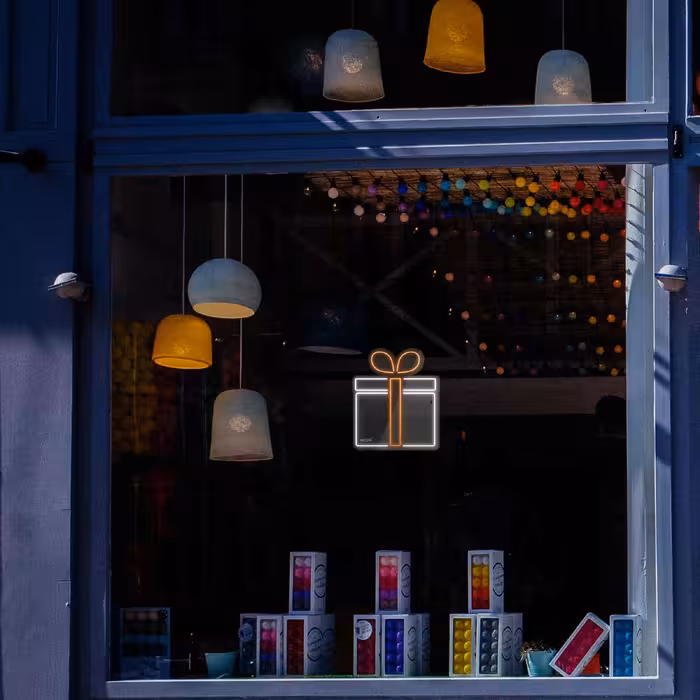 چراغ دیواری نئون دیزاین طرح Gift-Box_ORG