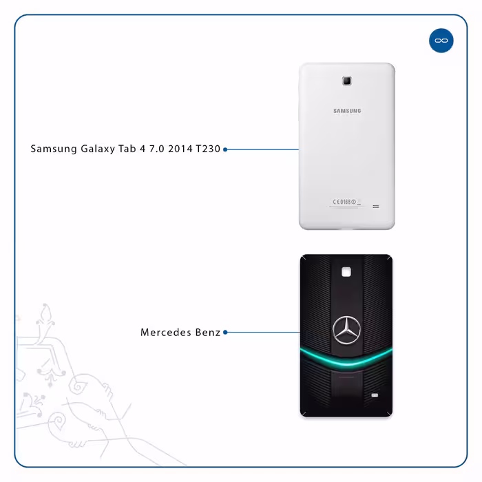 برچسب پوششی ماهوت مدل Mercedes-Benz مناسب برای تبلت سامسونگ Galaxy Tab 4 7.0 2014 T230