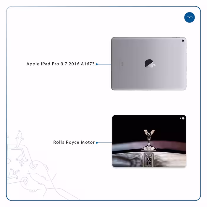 برچسب پوششی ماهوت مدل Rolls-Royce Motor مناسب برای تبلت اپل iPad Pro 9.7 2016 A1673