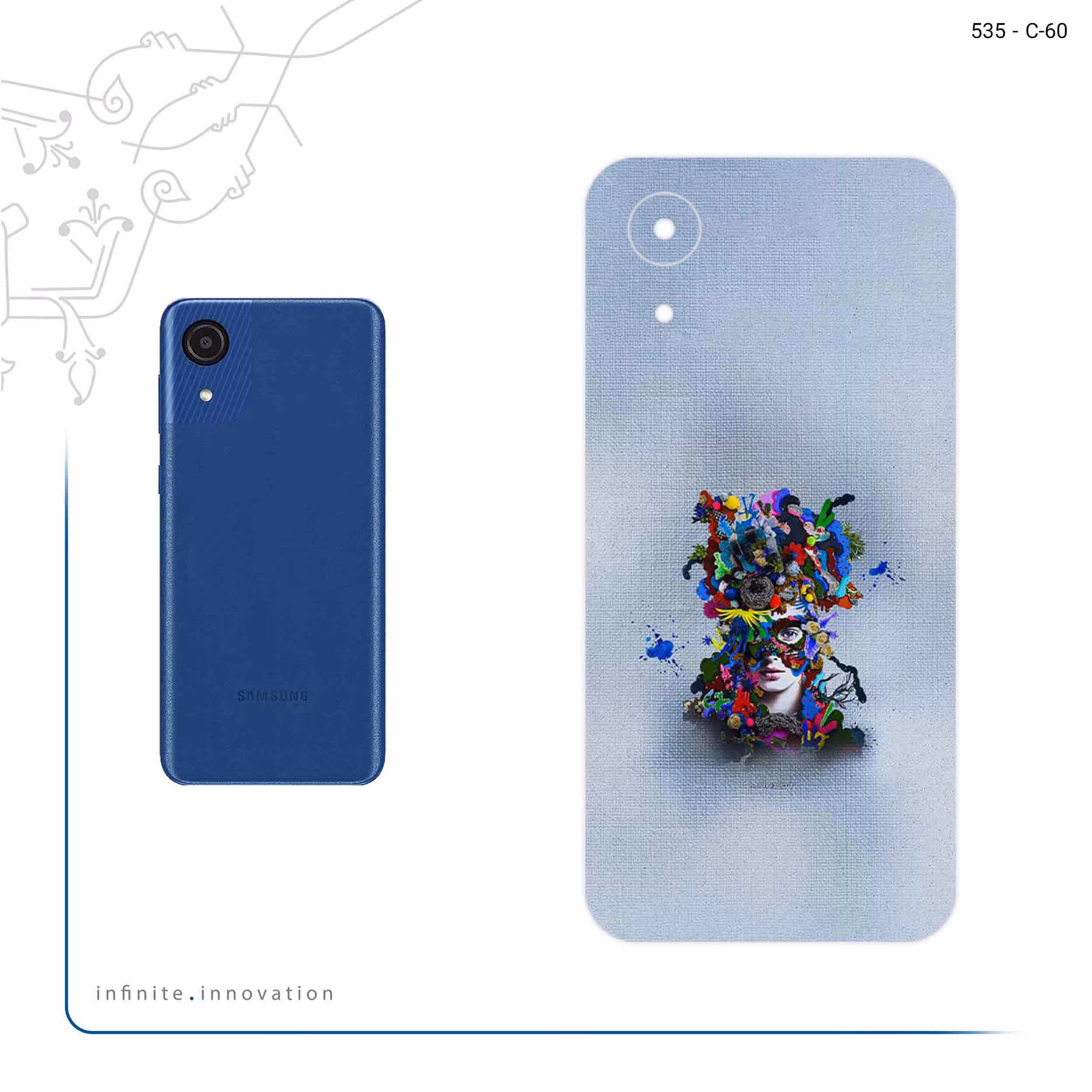 برچسب پوششی ماهوت مدل Collage of surreal Portrait of Women 4 مناسب برای گوشی موبایل سامسونگ Galaxy A03 Core