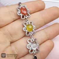 دستبند نقره سه نگین شرف الشمس طرح رویا